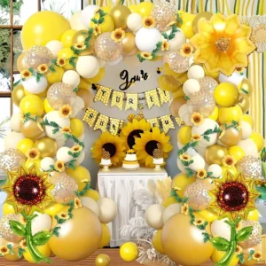 Beautiful Balloon Arch with Sunflower Decor