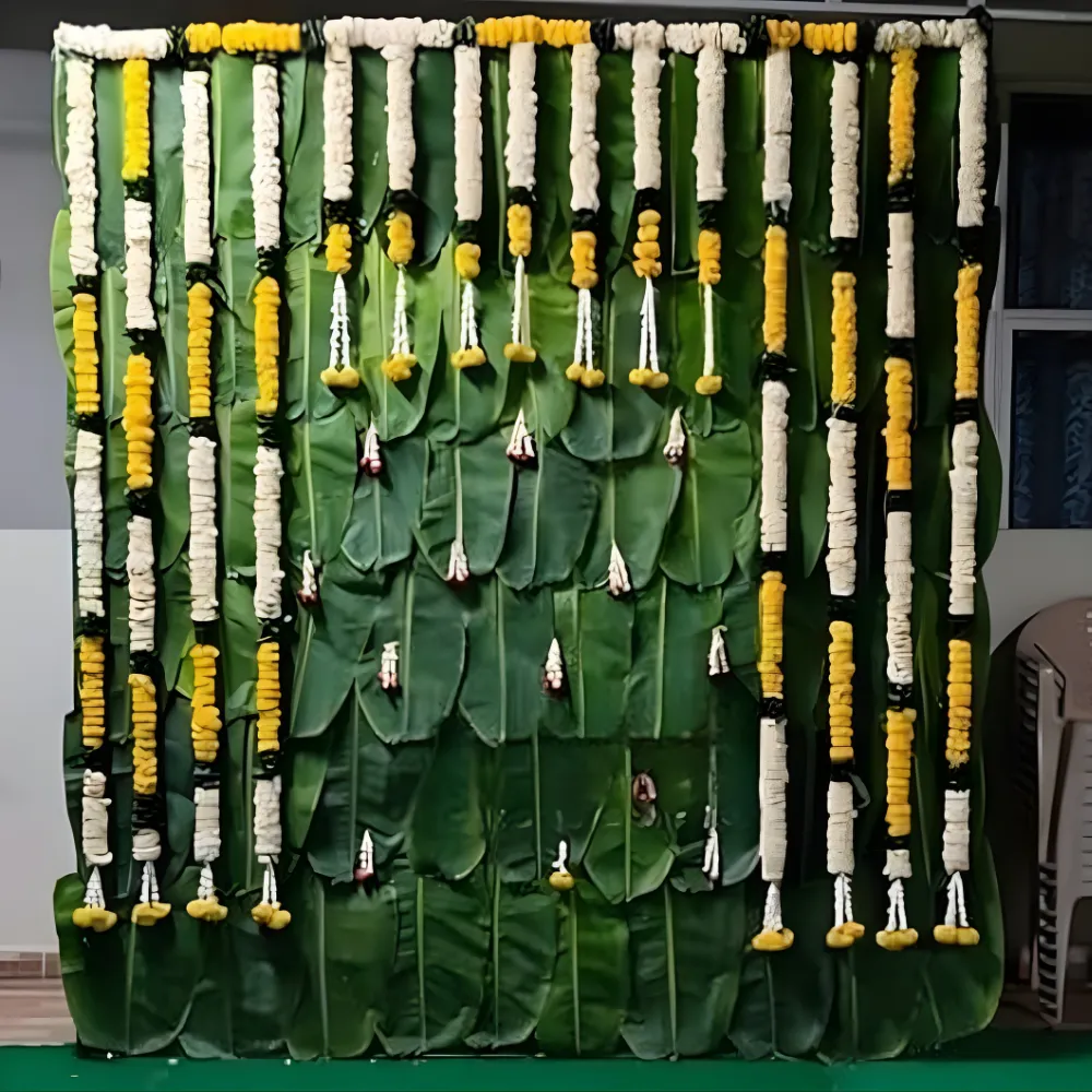 Traditional Banana Leaf Stage Decor - Image 4